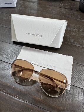 Michael Kors Gold Frame Sunglasses with Brown Gradient Lenses